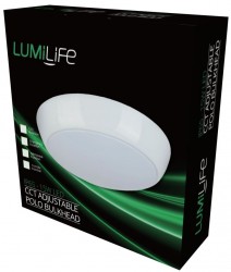 LumiLife 15W LED Bulkhead, 325mm dia, IP65, CCT-Switch, Microwave