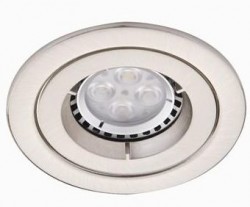 Ansell iCage Mini, Fire Rated Downlight, FIXED, SATIN CHROME