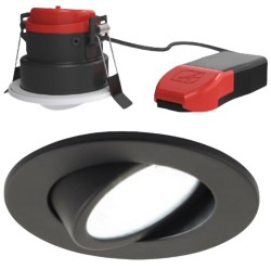 Ansell Prism Pro Fire Rated Gimbal Downlight 7W, CCT, Black, APRILEDP/G/BLK