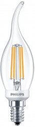 Philips LED Classic Filament Candle 5W=40W, Flametip, E14, Dimmable