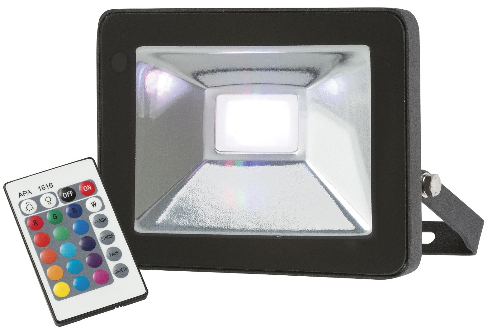 MLA 230V IP65 20W LED Black Die-Cast Floodlight RGB w/remote