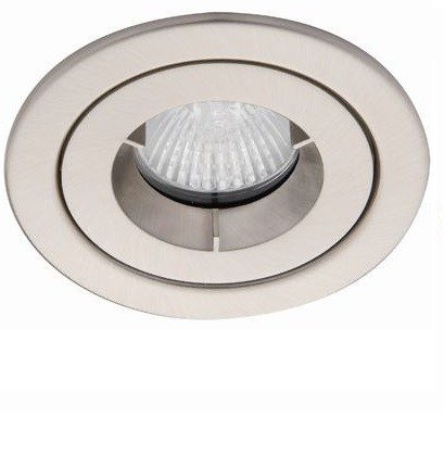 Ansell iCage Mini, Fire Rated Downlight, IP65 Shower, SATIN CHROME