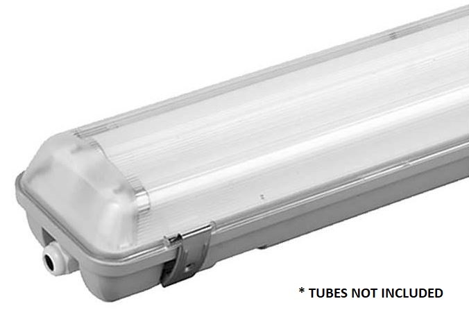 4FT Double IP65 Non corrosive Fluorescent Light Fittings T8 LED Tube Twin Batten 