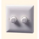 Danlers DP2DLED 2-Gang Rotary & Push LED Dimmer, 250W Max (leading edge)