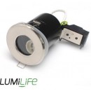 LUMiLife GU10 Fire Rated Downlight Fitting, Fixed, IP65, Br.Nickel, 72mm Cut-out