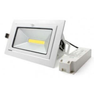 LUMiLife LED Rectangle Recessed Downlight, 35W, IP65, 220x130mm hole