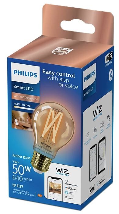 ampoule-e27-7w-filament-led-cct-variable-bluetooth-wizmote-wifi-wiz-philips